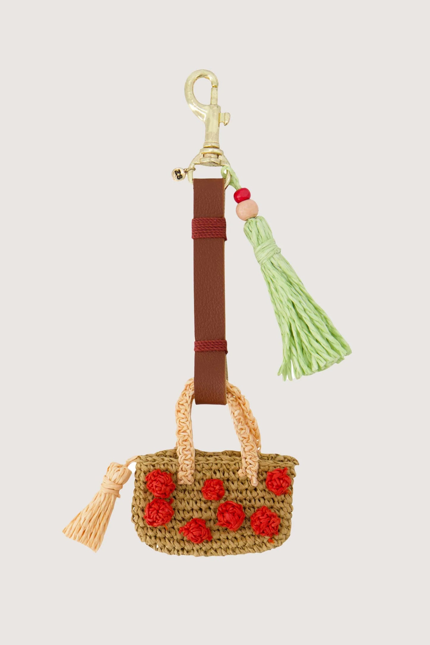 sleutel/tas hanger met gehaakt tasje