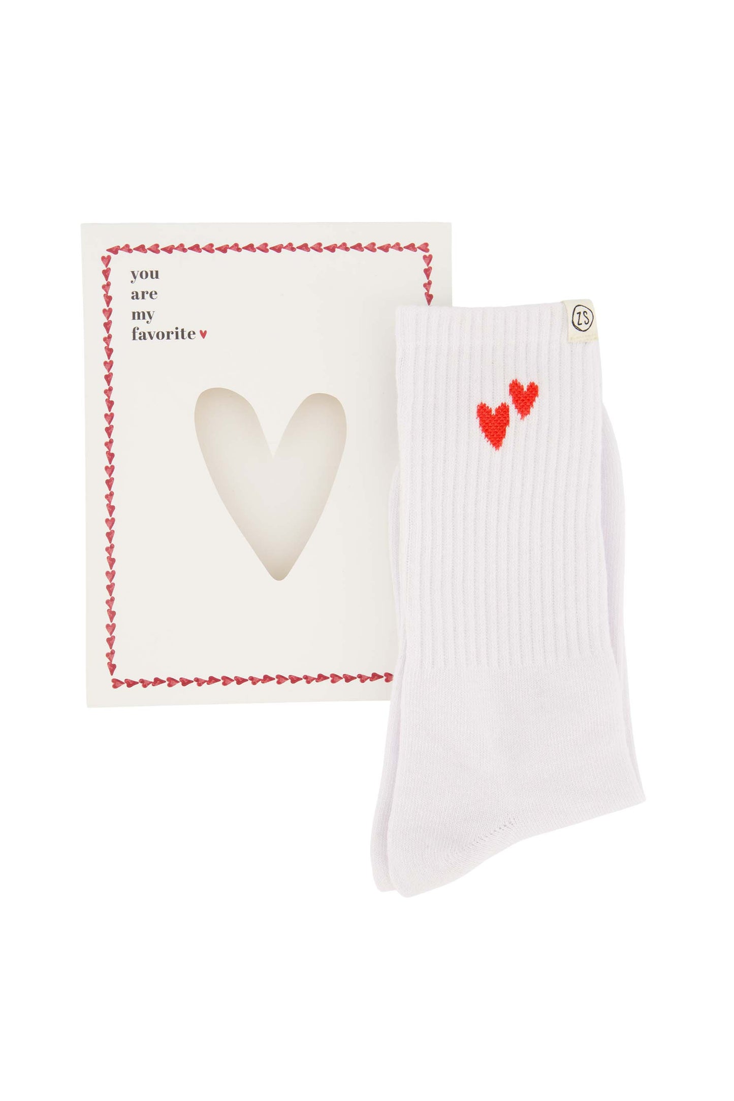 Sokken in doosje wit/rood