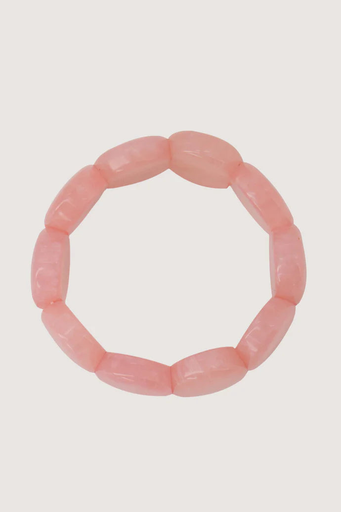 armband van kralen elastiek roze