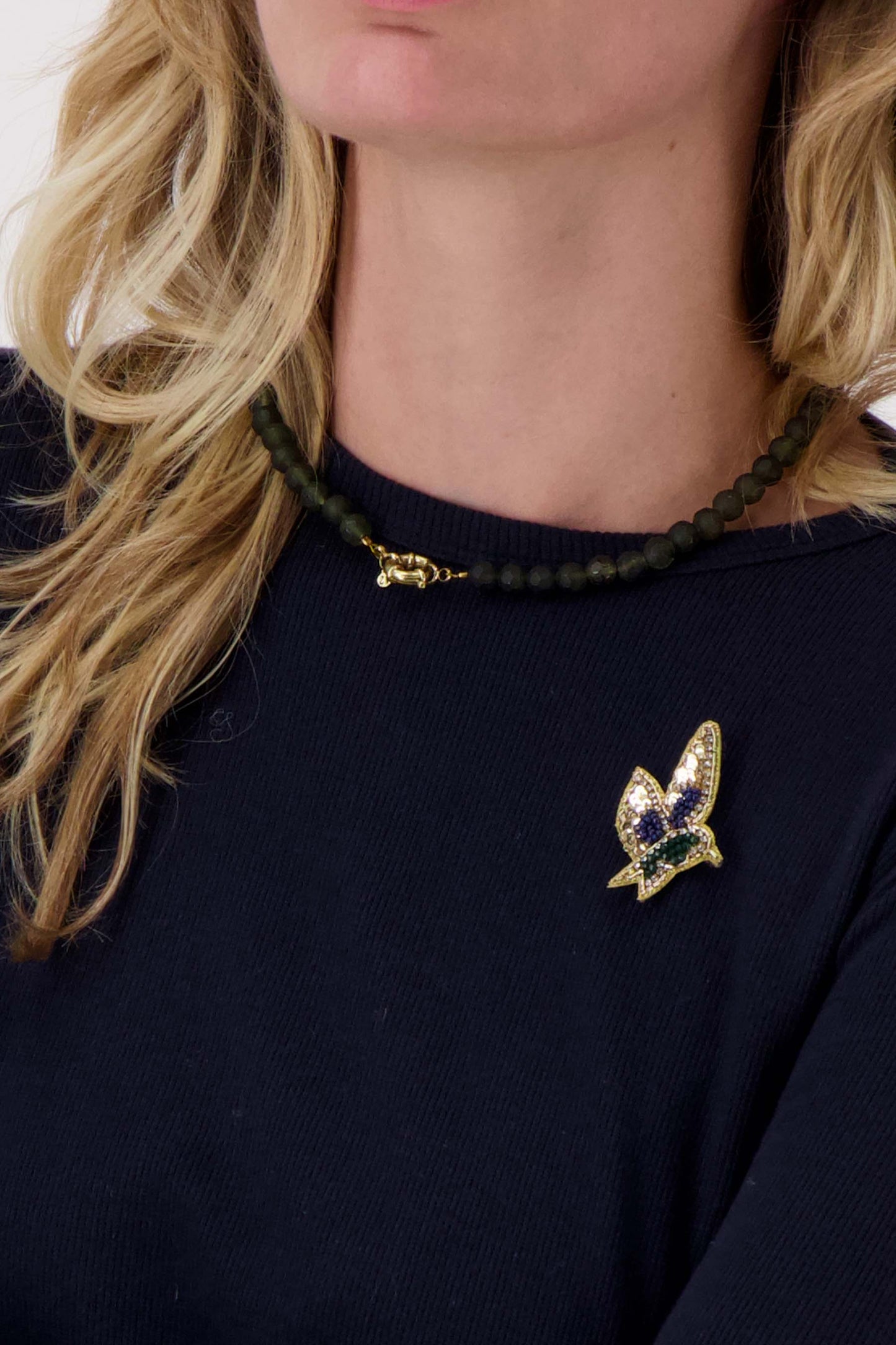 kralen ketting mosgroen