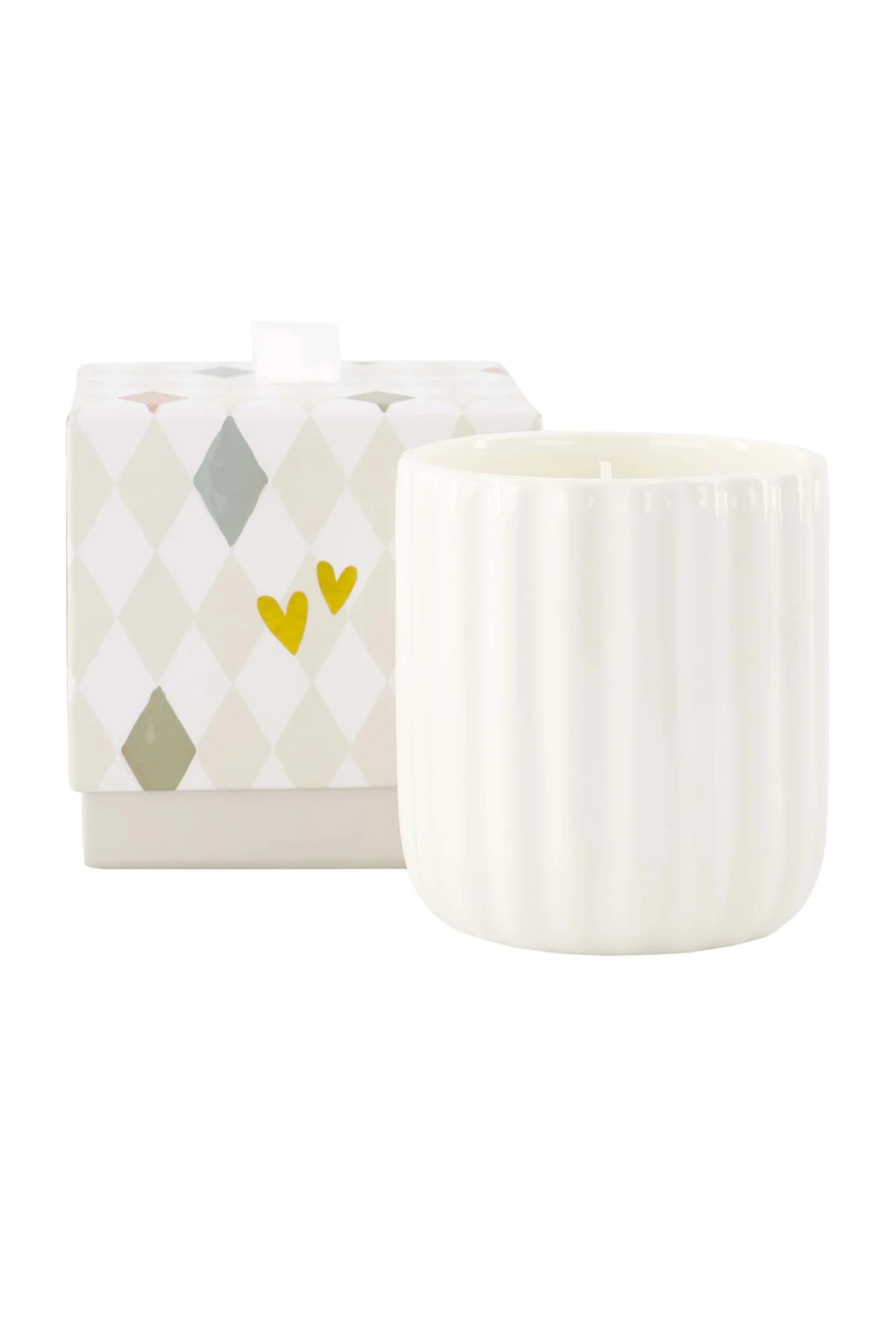geurkaars keramiek in doosje hartje wit