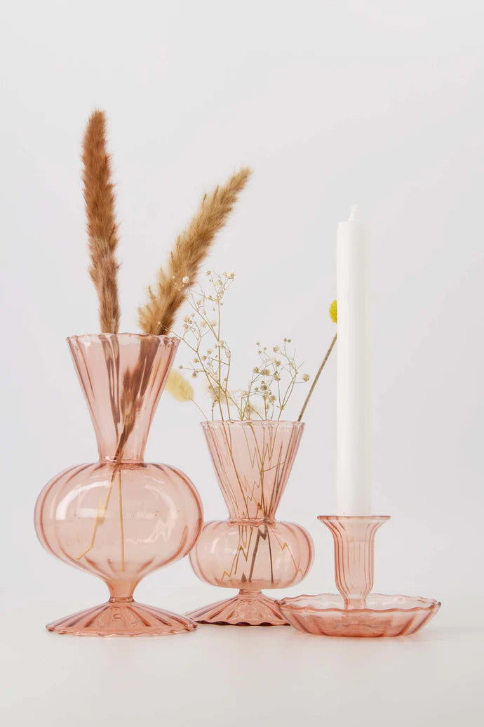 Vaasje glas L roze