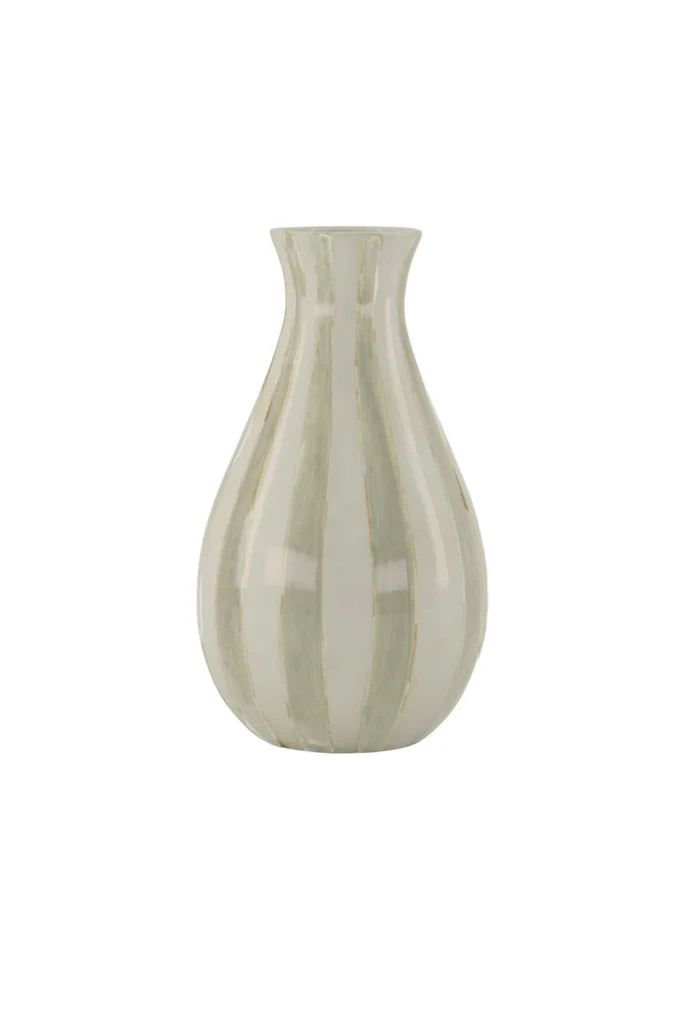 Vaasje keramiek streep smal grijs