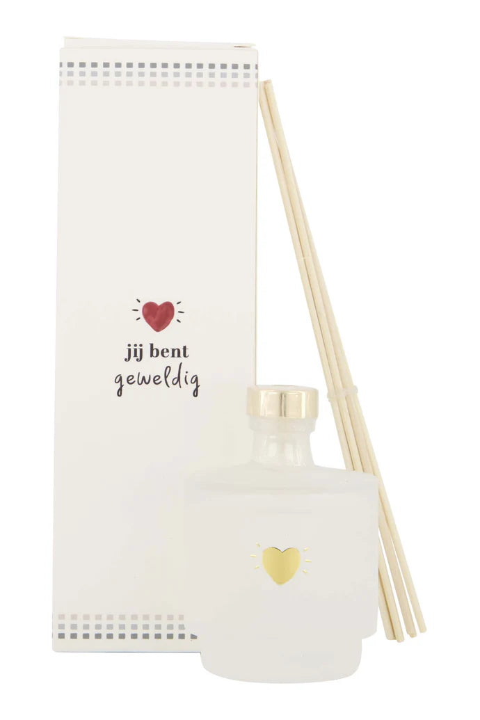 geurstokjes jij bent geweldig wit/goud