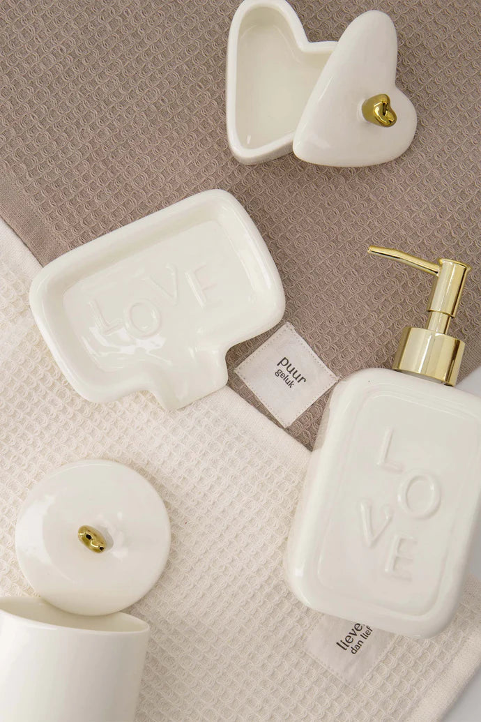 Zeeppomp keramiek Love wit