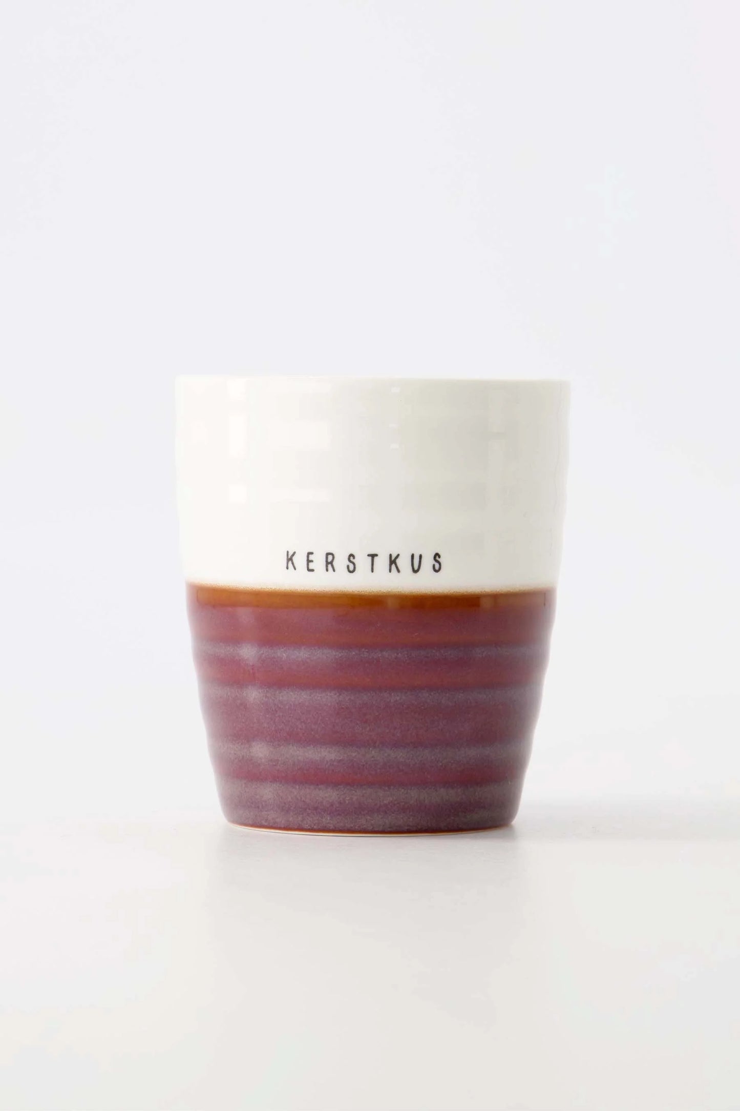 koffiemok kerstkus wit/donkerrood