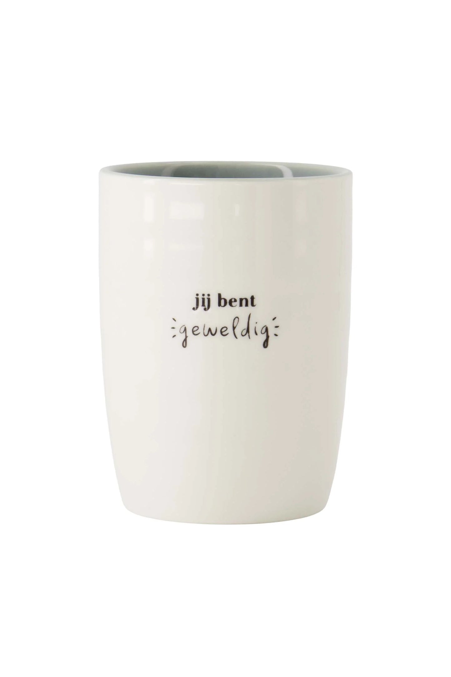 koffiemok je bent geweldig wit/grijsblauw