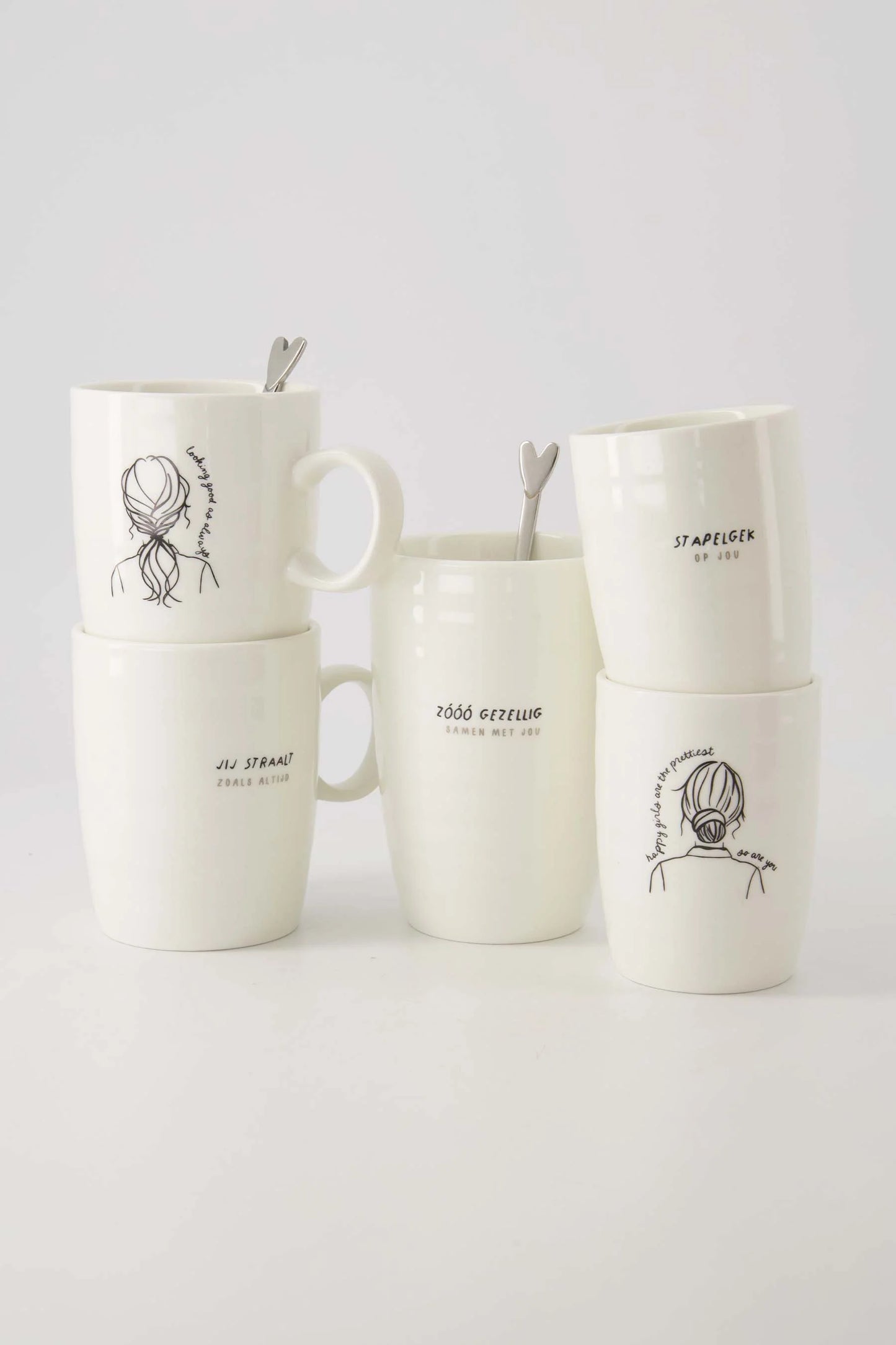 koffiemok stapelgek wit/zwart