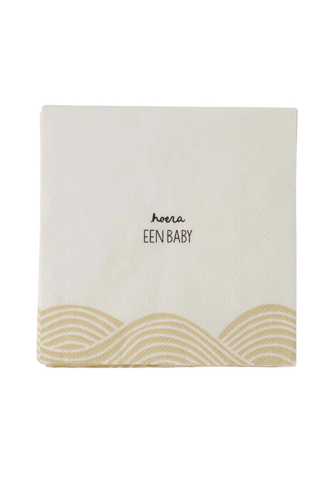 Servetten hoera baby 12,5x12,5