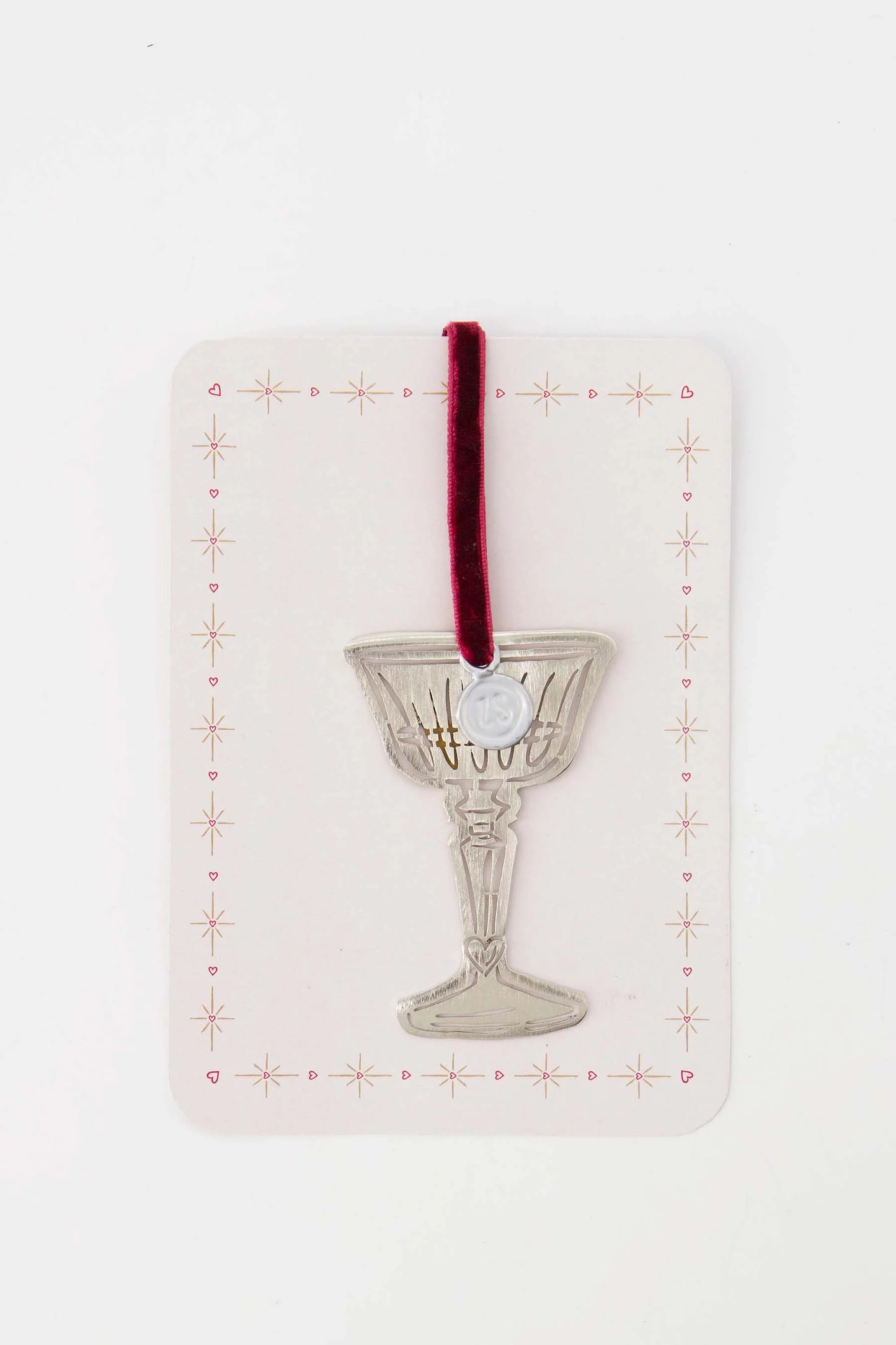 kersthanger metaal glas zilver