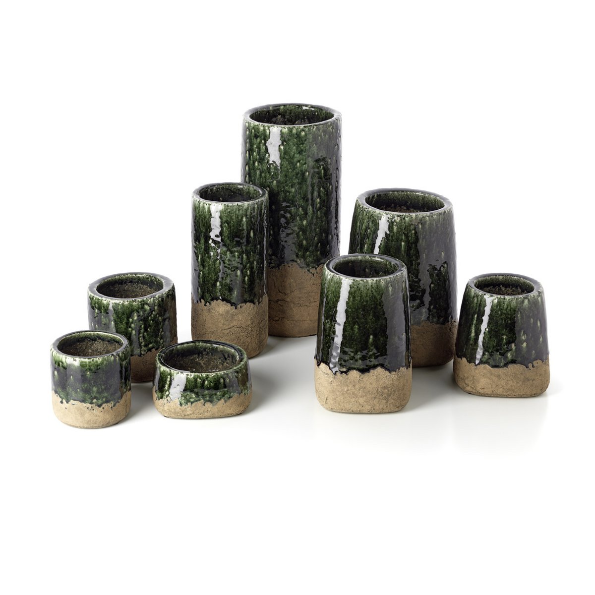 De Moss Cilindervaas - Betongroen - M