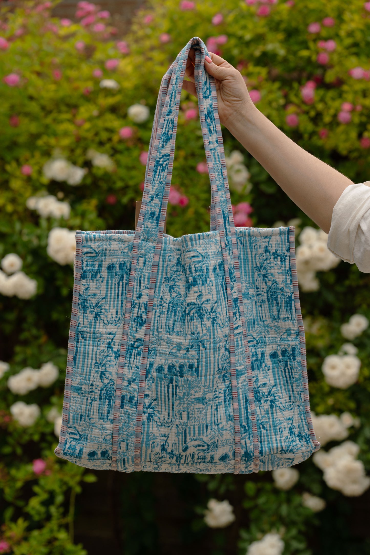 Blockprint shoulder bag blue