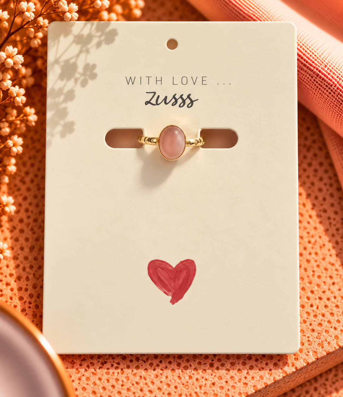 Ring met steen verstelbaar crispy pink