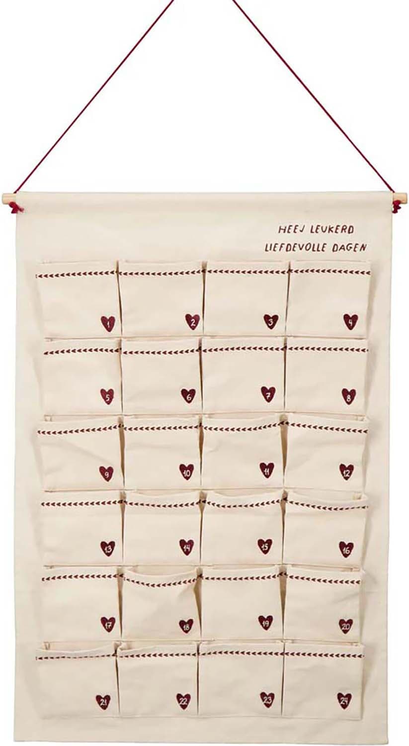 adventkalender fijne dagen wit/rood