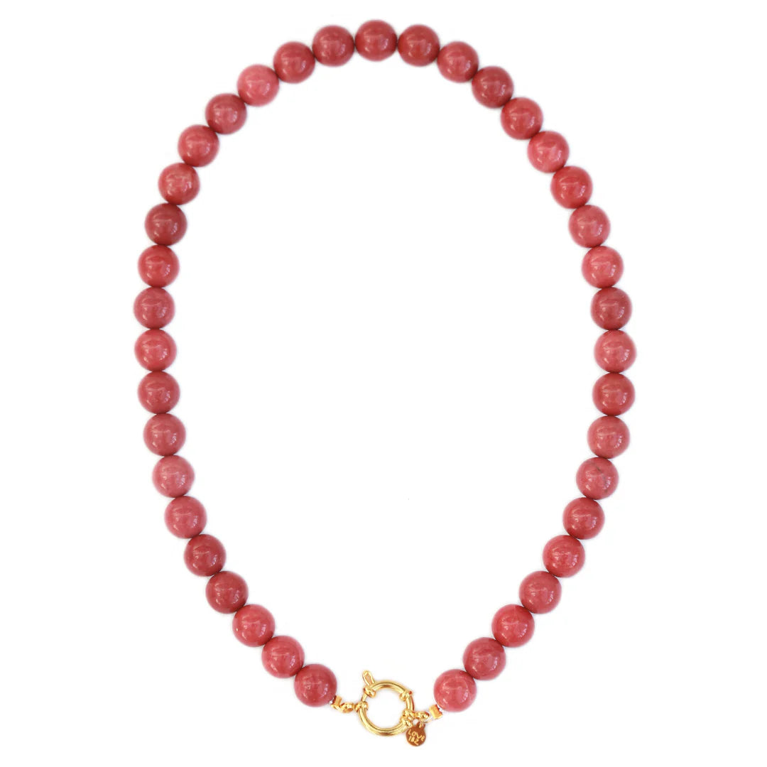 Ketting bubble stone light burdgundy