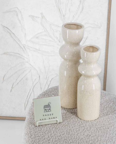 Aardewerk vaas beige