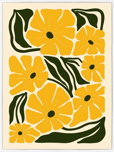 Poster in frame retro flowers