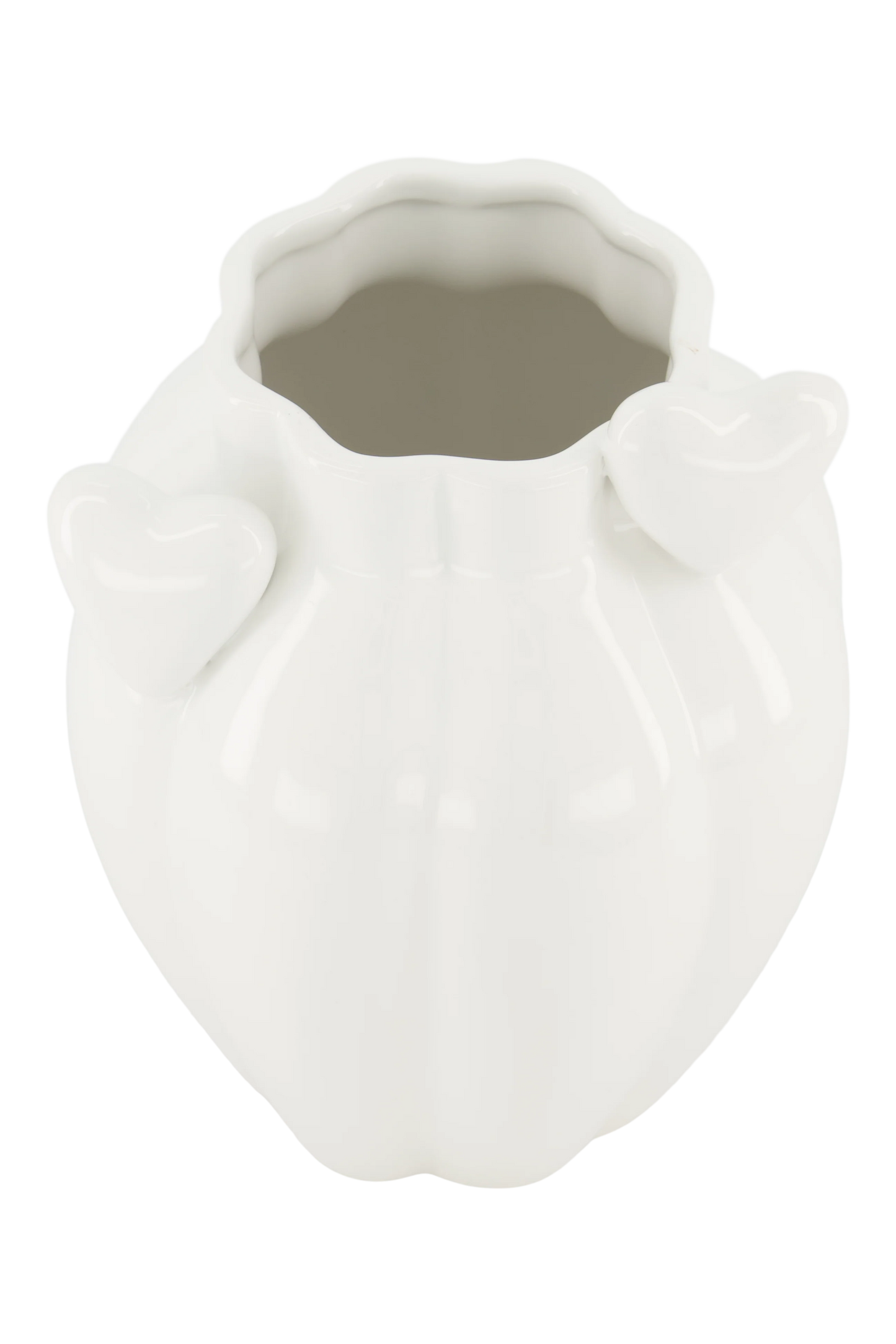 Vaas keramiek hartjes wit