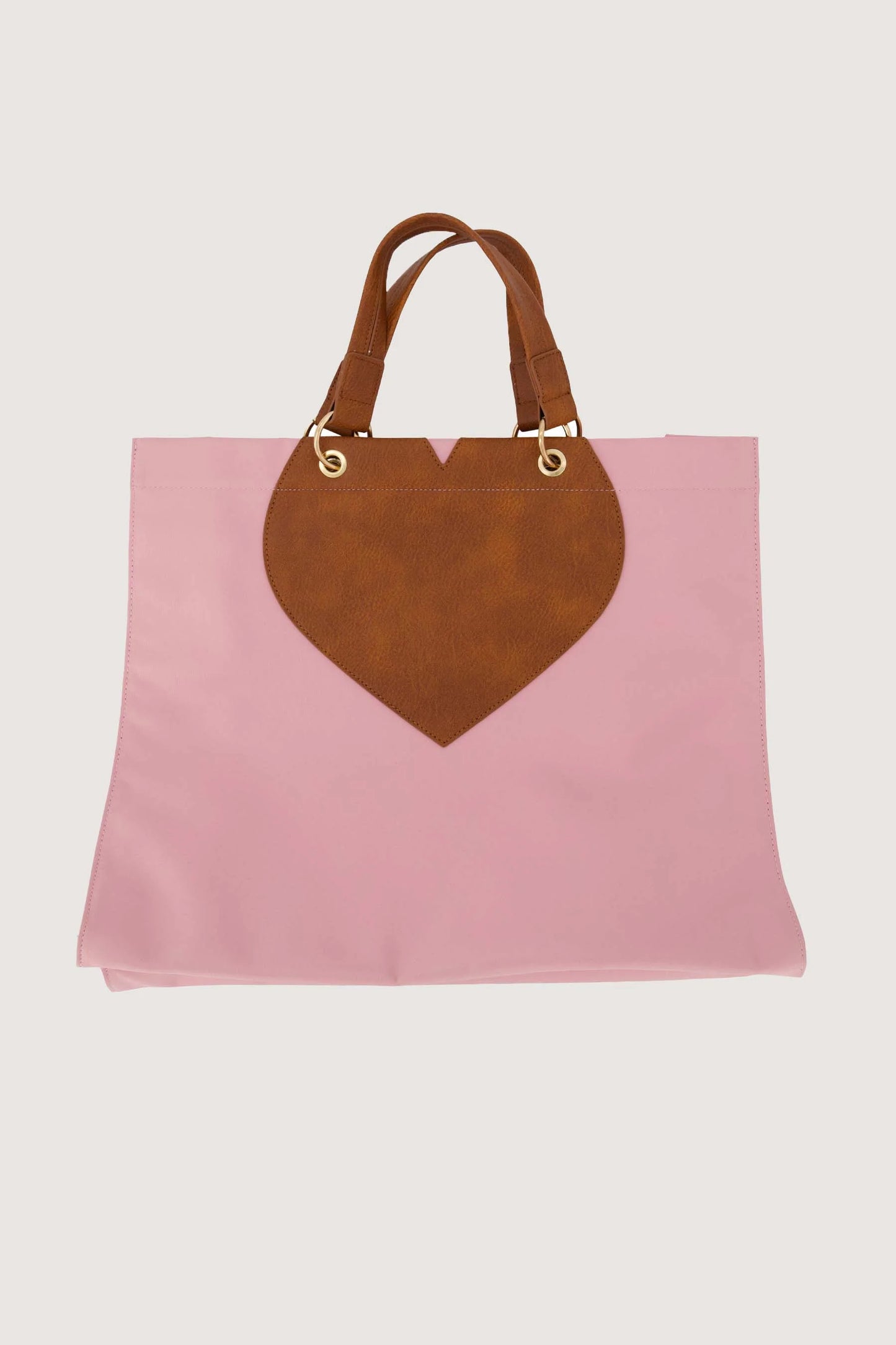 Nylon shopper met hart roze