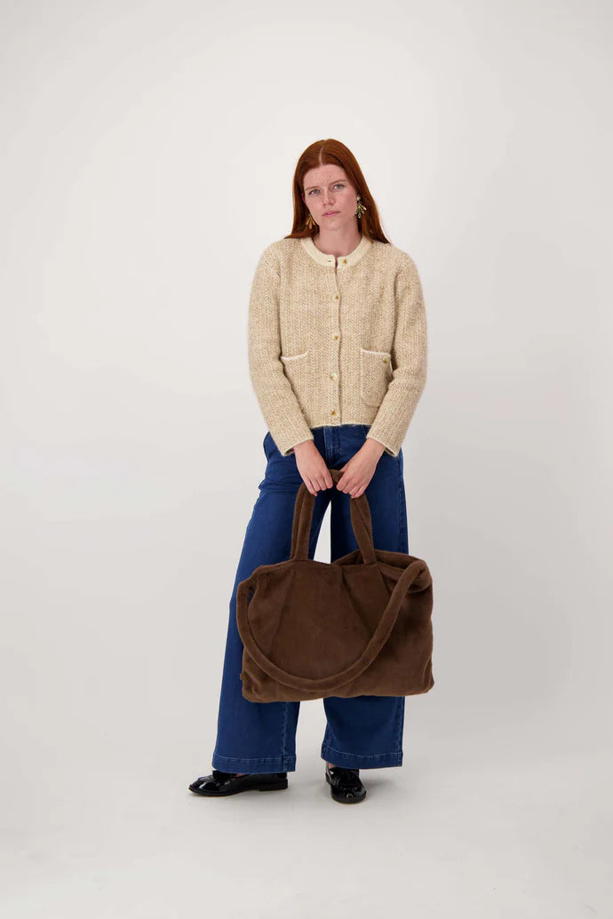 shopper van faux fur chocoladebruin