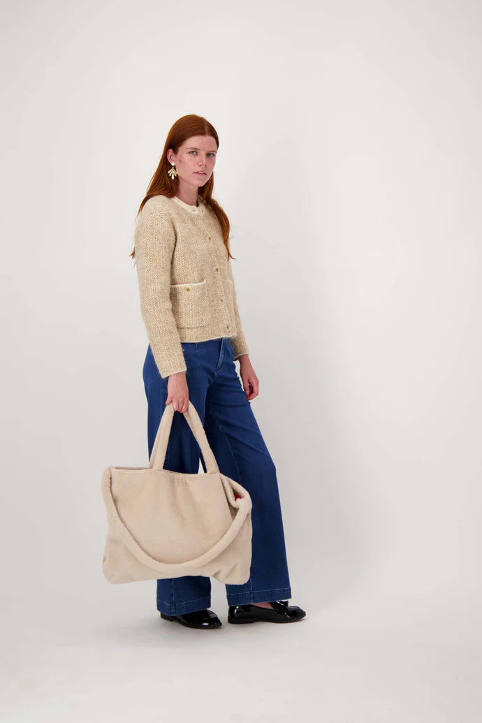 shopper van faux fur beige