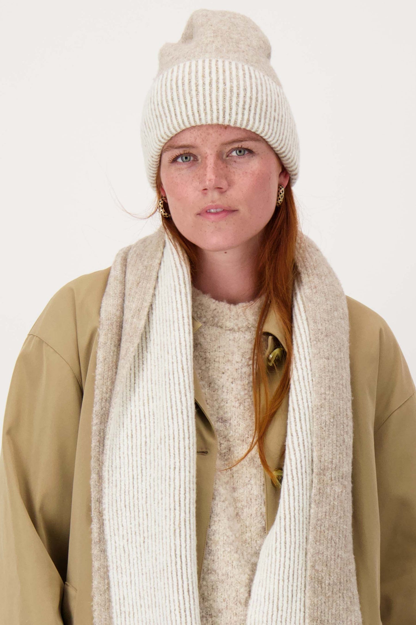 gebreide muts met tipping