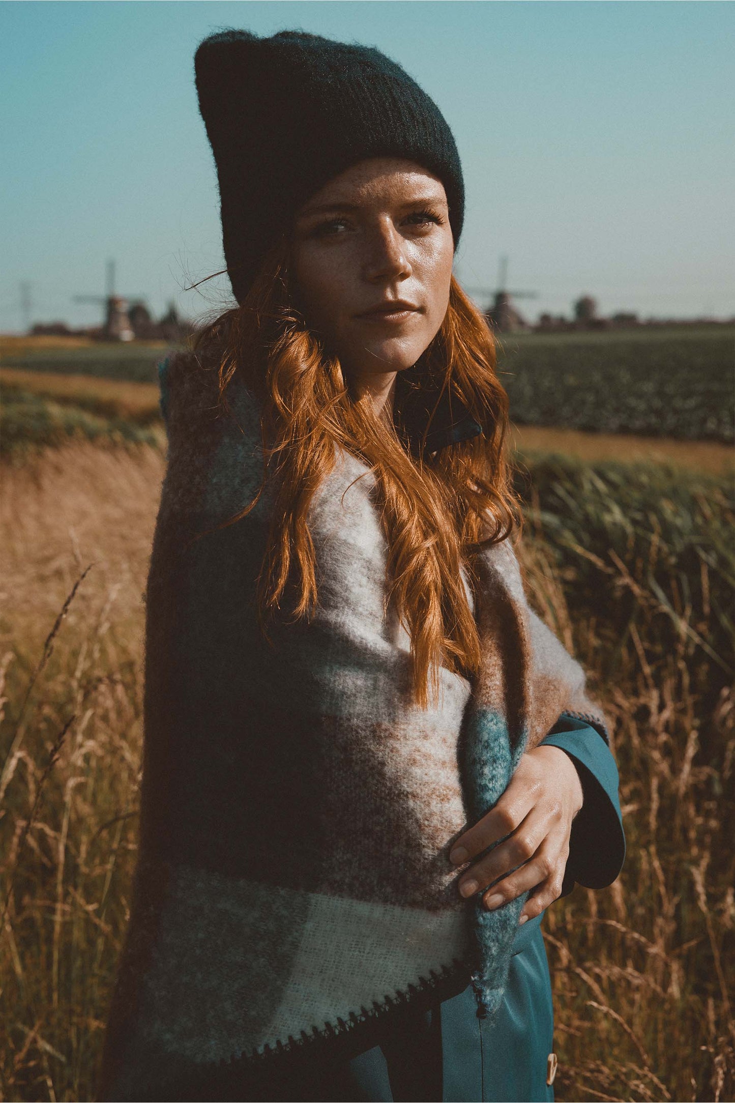 gebreide muts met kabels