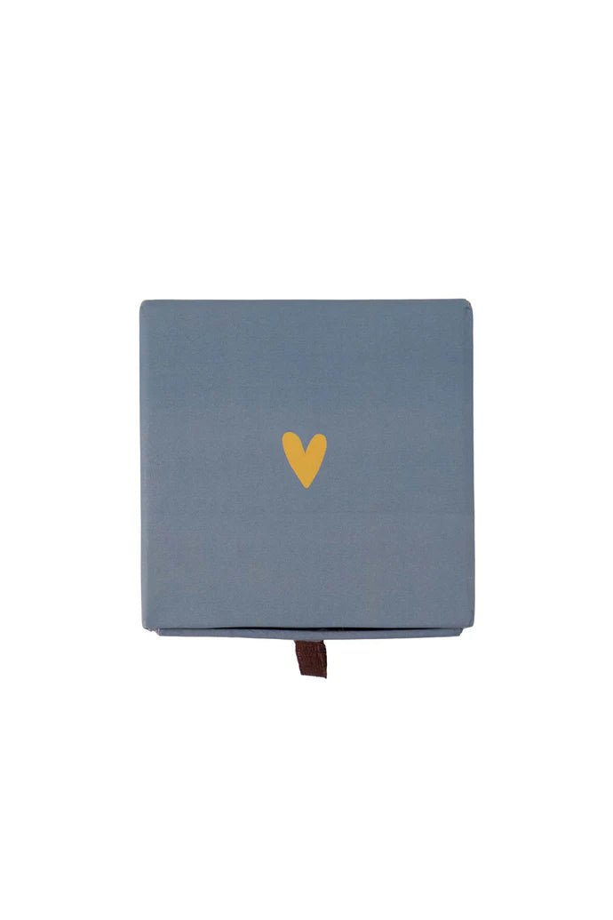 armband hartje in schuifdoosje speciaal grijsblauw
