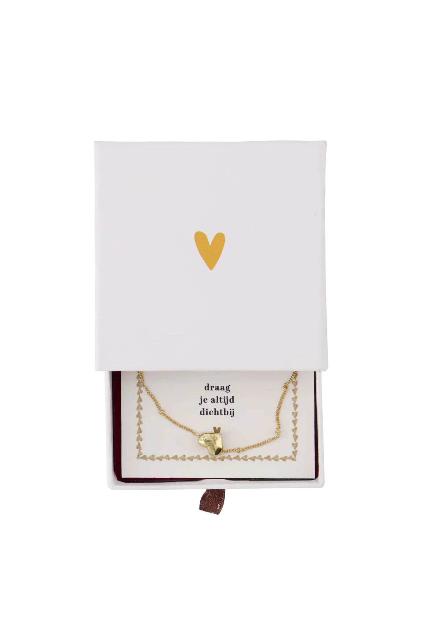 armband hartje in schuifdoosje speciaal wit