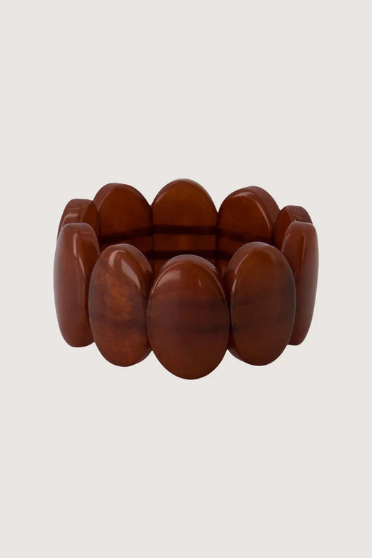 armband van kralen elastiek bruin
