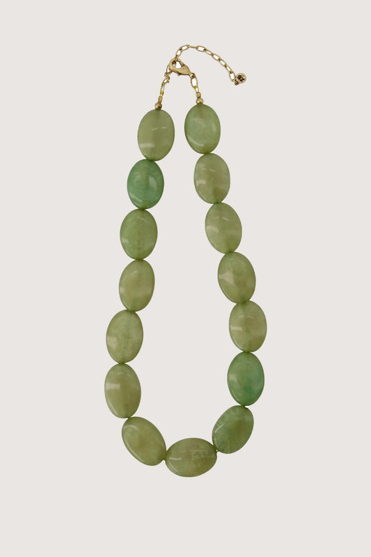 ketting van platte kralen groen