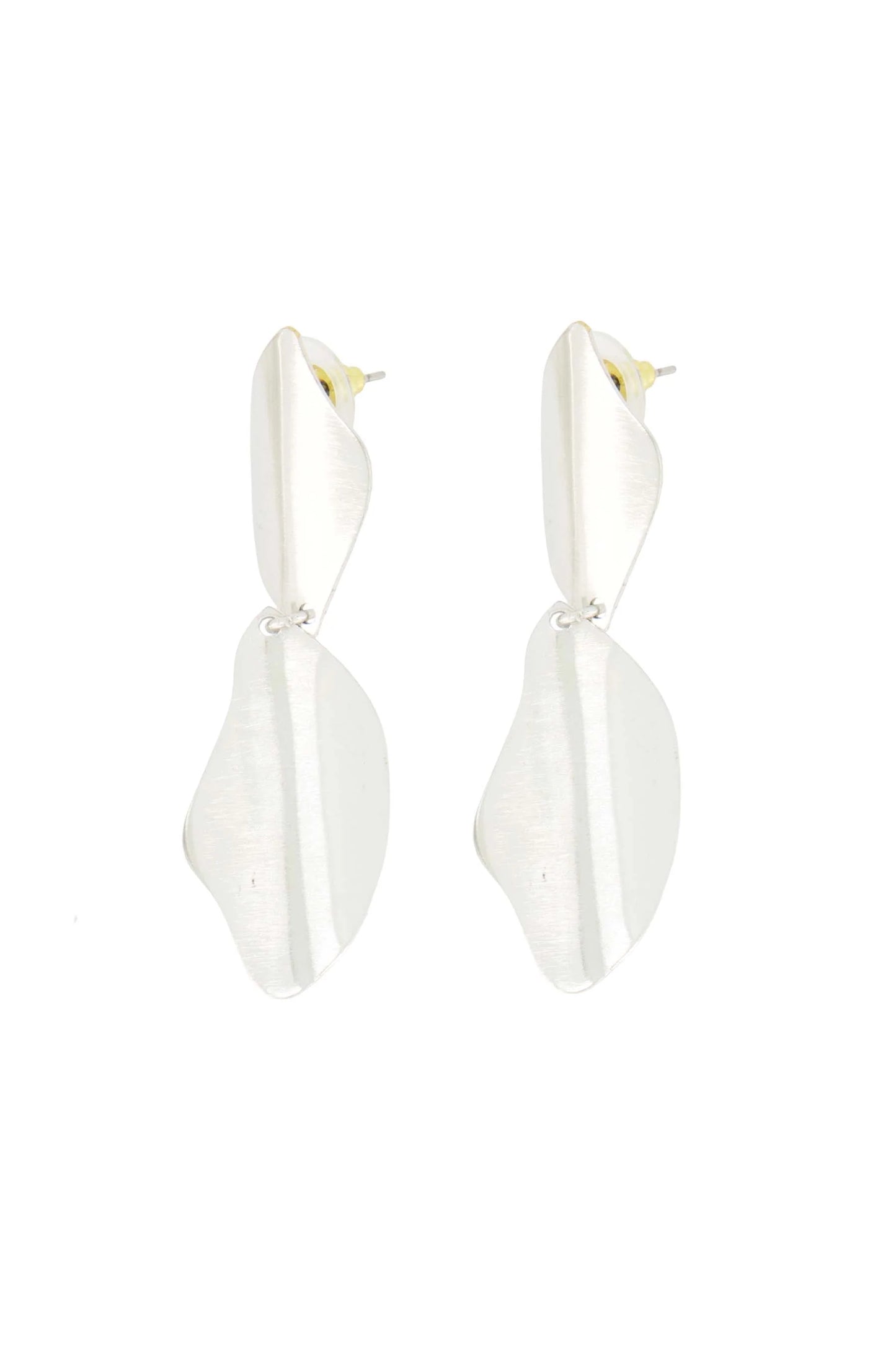 Oorbellen met blad vorm zilver