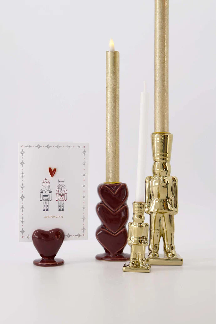 kandelaar keramiek notenkraker goud