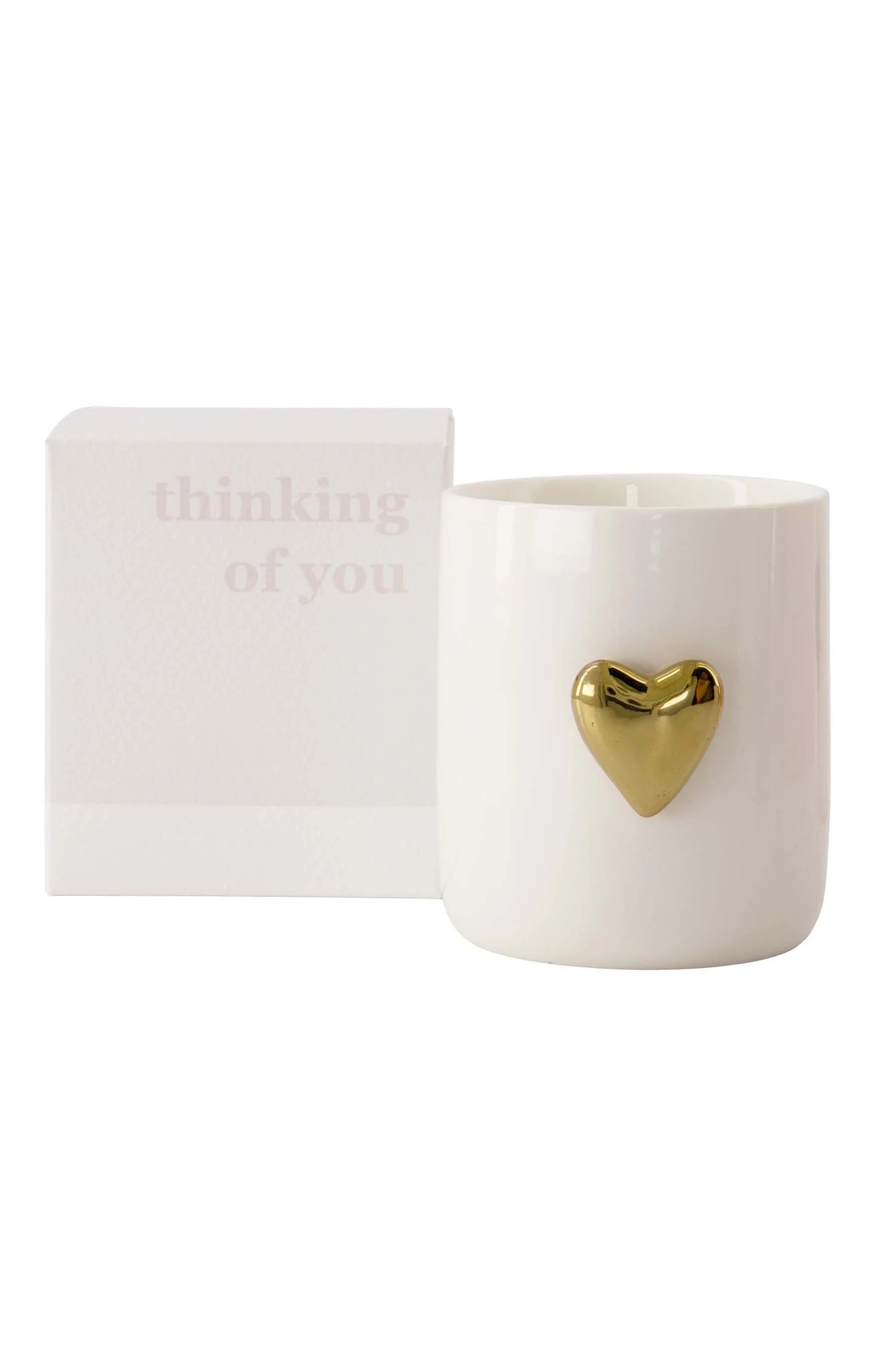 Geurkaars keramiek hart in doosje thinking of you
