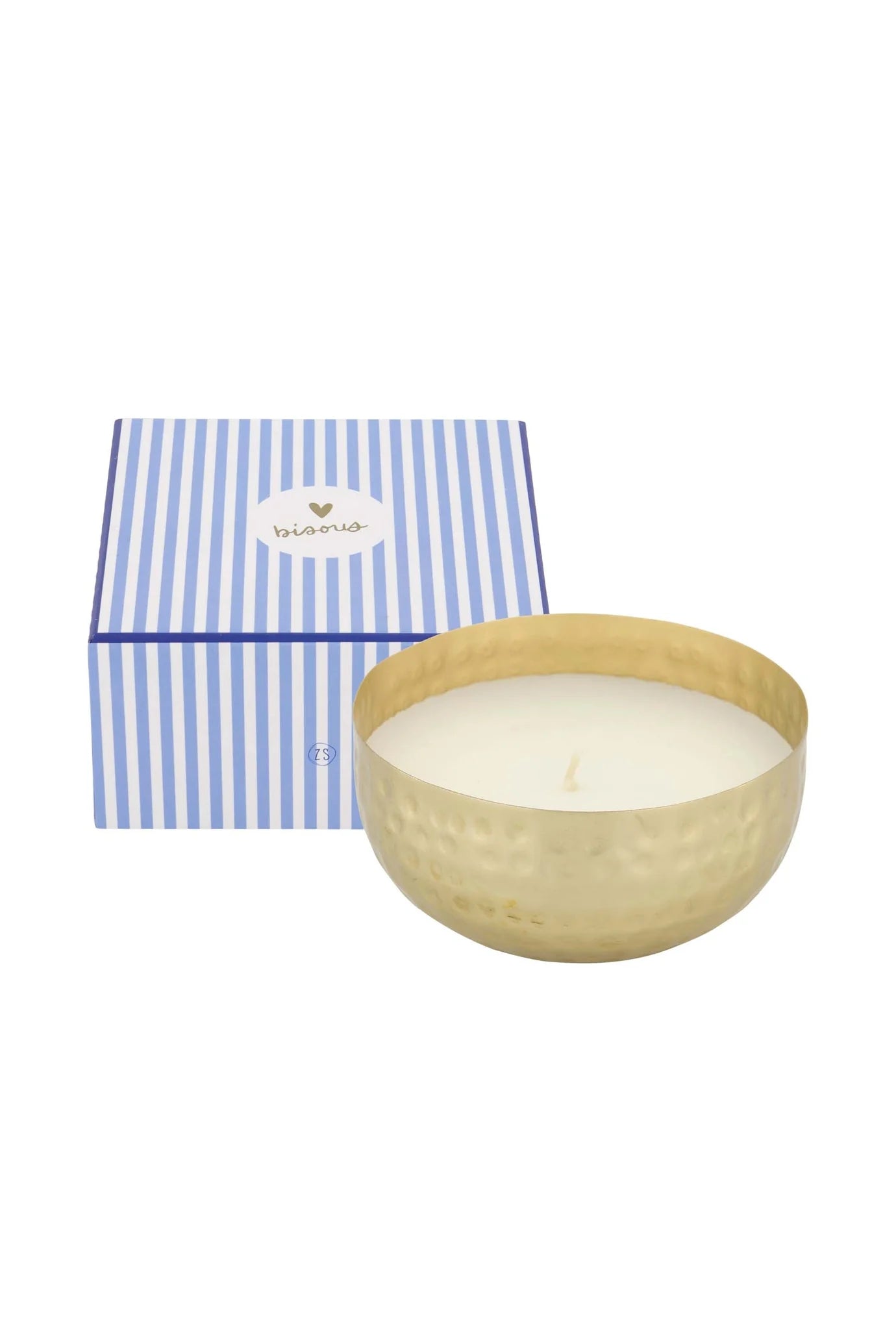 Geurkaars Metaal goud in geschenkdoos bisous