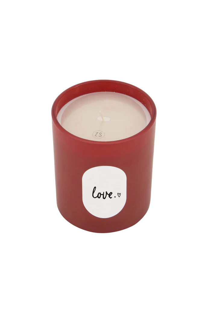 geurkaars glas love rood