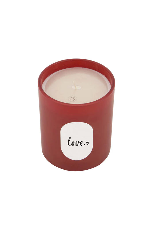 geurkaars glas love rood