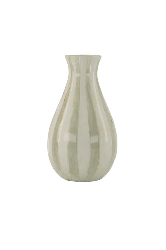 Vaasje keramiek streep smal grijs