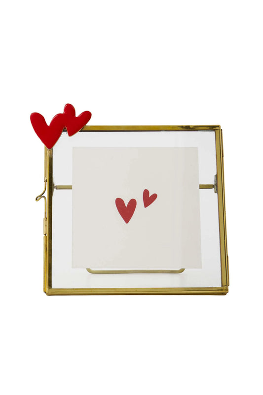 fotolijstje metaal hartjes rood