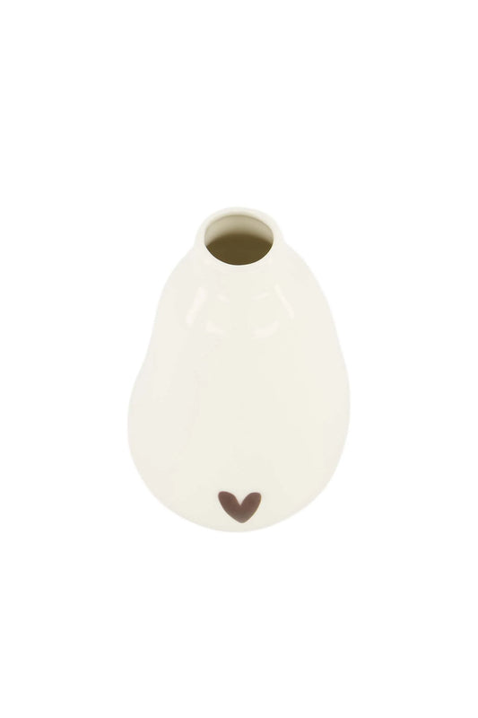 vaasje keramiek hartje wit/port