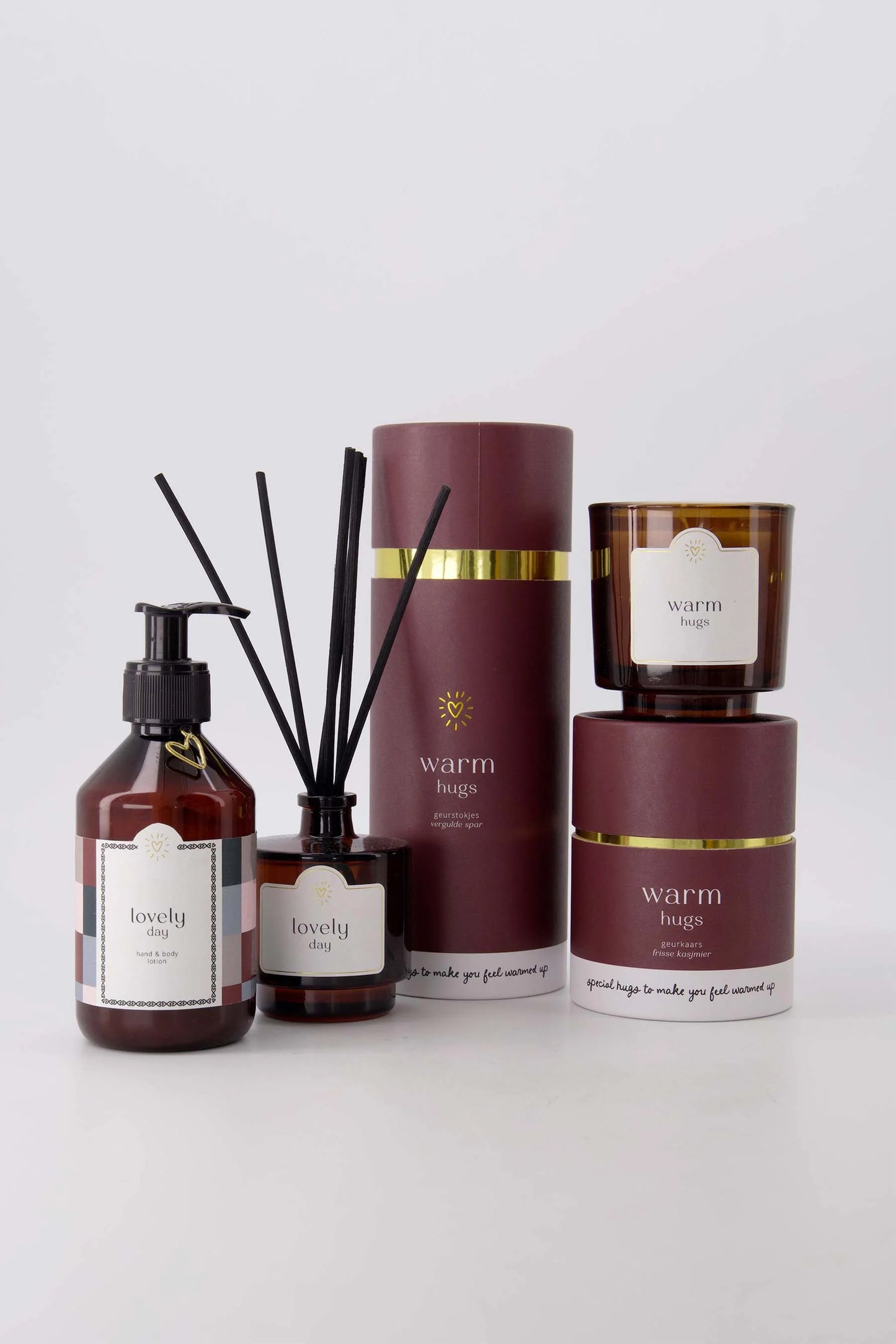 doucheschuim warm hugs donkerrood