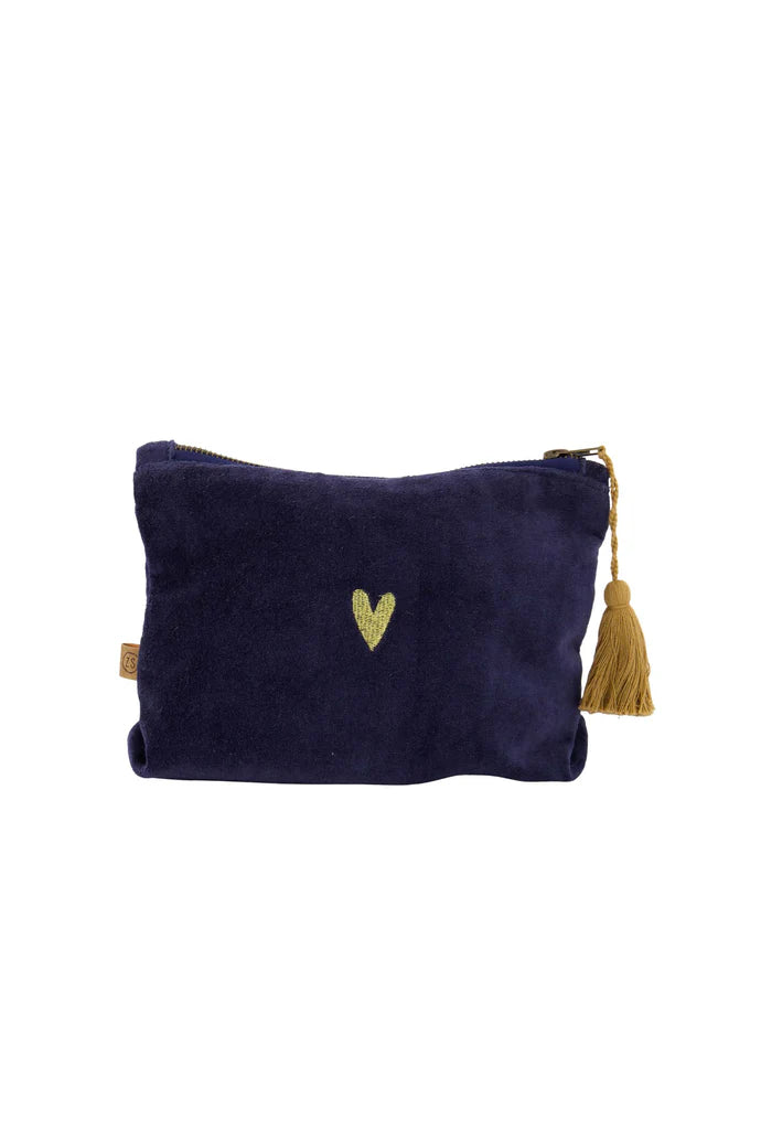toilettas velvet sterren donkerblauw/goud