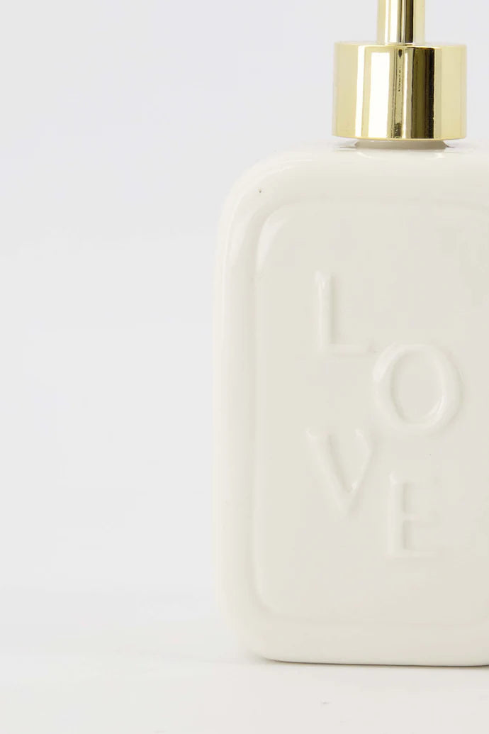 Zeeppomp keramiek Love wit