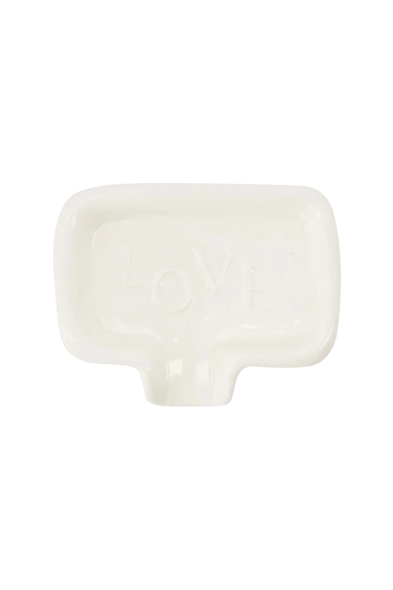 Zeepschaaltje keramiek Love wit