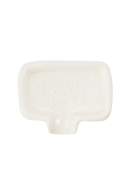 Zeepschaaltje keramiek Love wit