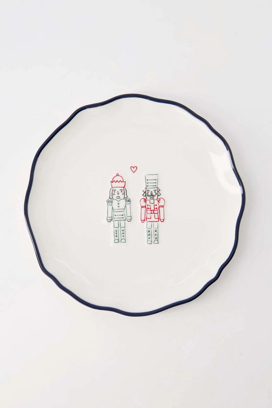 serveerschaal notenkraker wit/donkerblauw