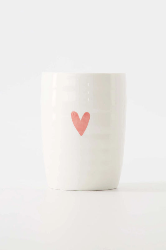 koffiemok hartje wit/roze