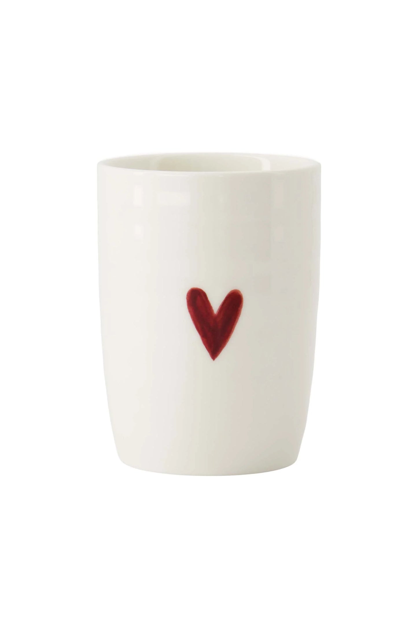 koffiemok hartje wit/rood