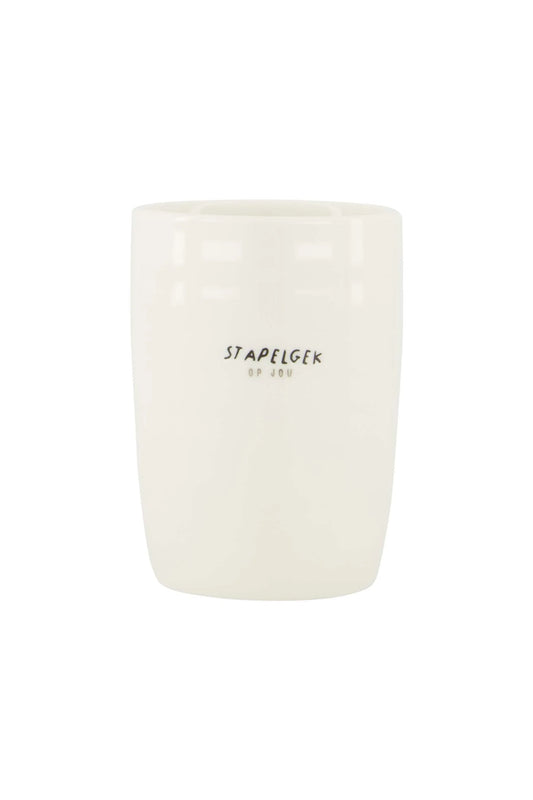 koffiemok stapelgek wit/zwart