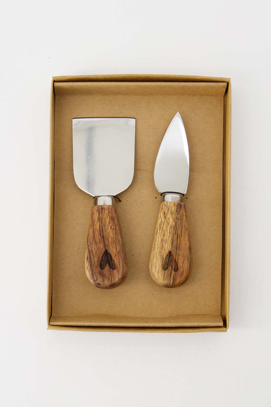 set van 2 kaasmesjes in doosje gezellig met jou